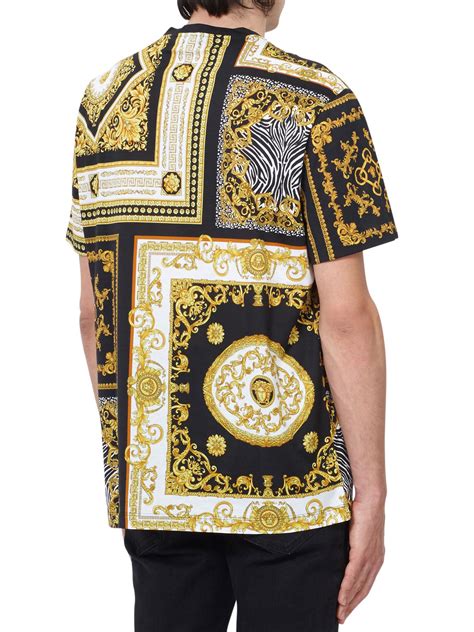 versace printed cotton jersey t shirt|Versace t shirts men 's.